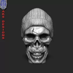 Skull with cap version 2 Penholder cum flowerpot