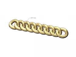 Solid Cuban link chain bracelet ornament 3D print model