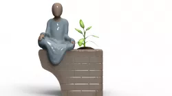 Succulent pot human meditating 2-4 for 3D print