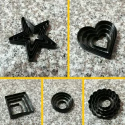 Super set 20 cutters - round, square, star, heart, curly