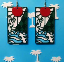 tanjiro kimetsu no yaiba /Demon slayer earrings