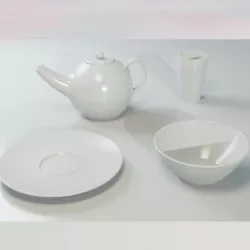 Tea Set (Teapot, glass, plate and bowl)