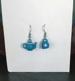 Teacup Teapot Cute Small Simple Earrings