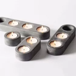 Tealight Candle Holder Set Concrete