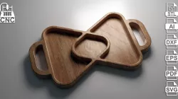 Triangles Serving Tray - Files for CNC (Svg, Dxf, Eps, Pdf, Ai, STL)