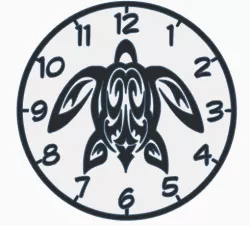 Tribal Turtle clock face 2D