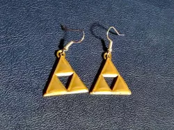 Triforce Earrings with Beveled Edges