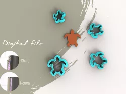 Turtle Polymer Clay Cutter | Digital STL File | 4 Sizes | 2 Cutter Versions
