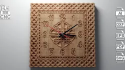 V-carved Clock 4 - Files for CNC (svg, dxf, eps, ai, pdf)