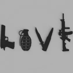 Wall Decor Weapons Love