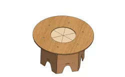 Wood Rotating Dining Table Design V1-TBRI61450776