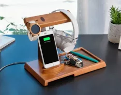 Wooden Valet Charging Station