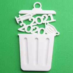 2020 & 2021 Covid-19 Pandemic Garbage Can Christmas Ornament