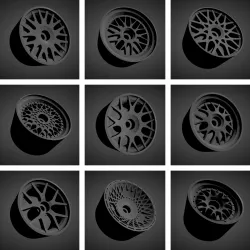300 Classic rims with Brakes and tires for Hot Wheels