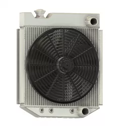3d printable 60s Ford radiator with cap and fan