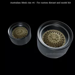 Australian Mesh rim v4 - For custom diecast and model kit