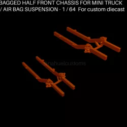 BAGGED HALF FRONT CHASSIS FOR MINI TRUCK / AIR BAG SUSPENSION - 1 / 64 For custom diecast