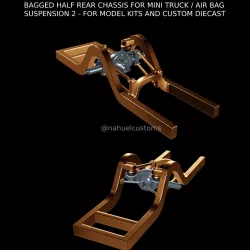 BAGGED HALF REAR CHASSIS FOR MINI TRUCK / AIR BAG SUSPENSION 2 - FOR MODEL KITS AND CUSTOM DIECAST