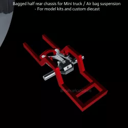 Bagged half rear chassis for Mini truck / Air bag suspension - For model kits and custom diecast