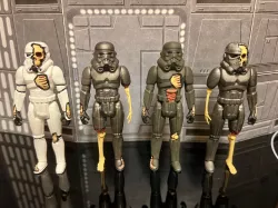 BATTLE DAMAGE STORMTROOPER, ZOMBIE UNDEAD ARMY BUILDER, VINTAGE STAR WARS CUSTOM ACTION FIGURE, KENNER 3.75", 5 POA, 1/18