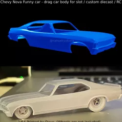 Chevy Nova Funny car - drag car body for slot / custom diecast / RC