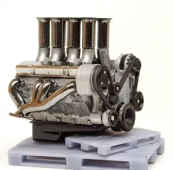 Chevy small-block with Hilborn and standard intake