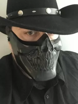 Cowboy Black Skull Half Mask Forever Purge Movie STL