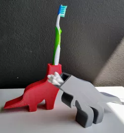 Dino toothbrush holder T-rex and Branchi