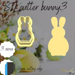 Easter Rabbit 3 POLYMER clay CUTTER | stl Digital file | 3 sizes | sharp cutter | Cookie cutter STL file |easter cutter | bunny head cutter