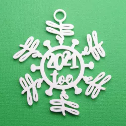 Eff 2021 Too - Coronavirus Snowflake Christmas Ornament