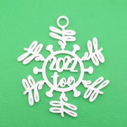 EFF 2022 TOO - CORONAVIRUS SNOWFLAKE CHRISTMAS ORNAMENT