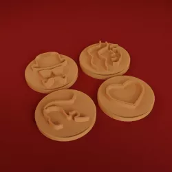 FOUR STAMPS FOR POLYMER CLAY PRINTED IN 3D