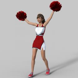 Teenage Girl Cheerleader Rigged 3D model rigged