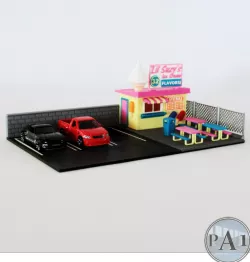 Ice Cream Shop diorama for 1/64 scale diecasts (Hot Wheels, Matchbox, greenlight)
