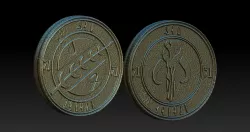 Mandalorian Boba Fett Coin Medalion Credit star wars