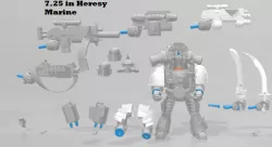 McFarlane 7.25 in Custom Articulated White Scars Heresy Marine