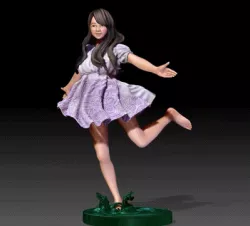 Music Box Dancing Girl -HD STL VRML color format included -Cute Female-3D PRINT MODEL