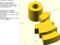OpenSCAD simple hollowed cylinder and sector of it !