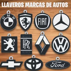 PACK 11 KEY RINGS CAR BRANDS
