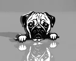 Pug lamp dog