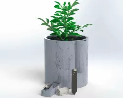 Self watering plant pot with moisture measurement