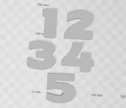 Solid numbers 1 - 5 / Numbers