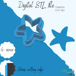 Starfish clay cutter | STL Digital file | 3 sizes | sharp cutter | Cookie cutter STL file |