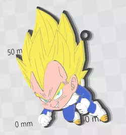 Vegeta Super Saiyan Dragon Ball Keychain
