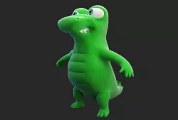 3D Alligator cartoon Low-poly 3D model