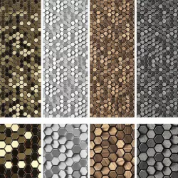 3D panels Hexagons 3D model
