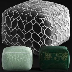 Anji Mountain Square Pouf 3D model