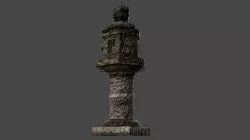Antigue Stone lamp asian style Low-poly 3D model
