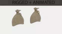  Bag Sack Anim  Low-poly 3D model