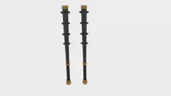 Barbarian Spiked Club Larp Weapon Low-poly 3D model
